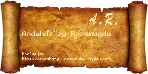 Andaházy Rozamunda névjegykártya